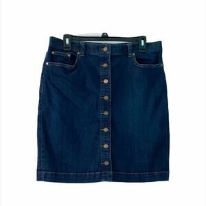 Chaps Denim Button Up Skirt BB13